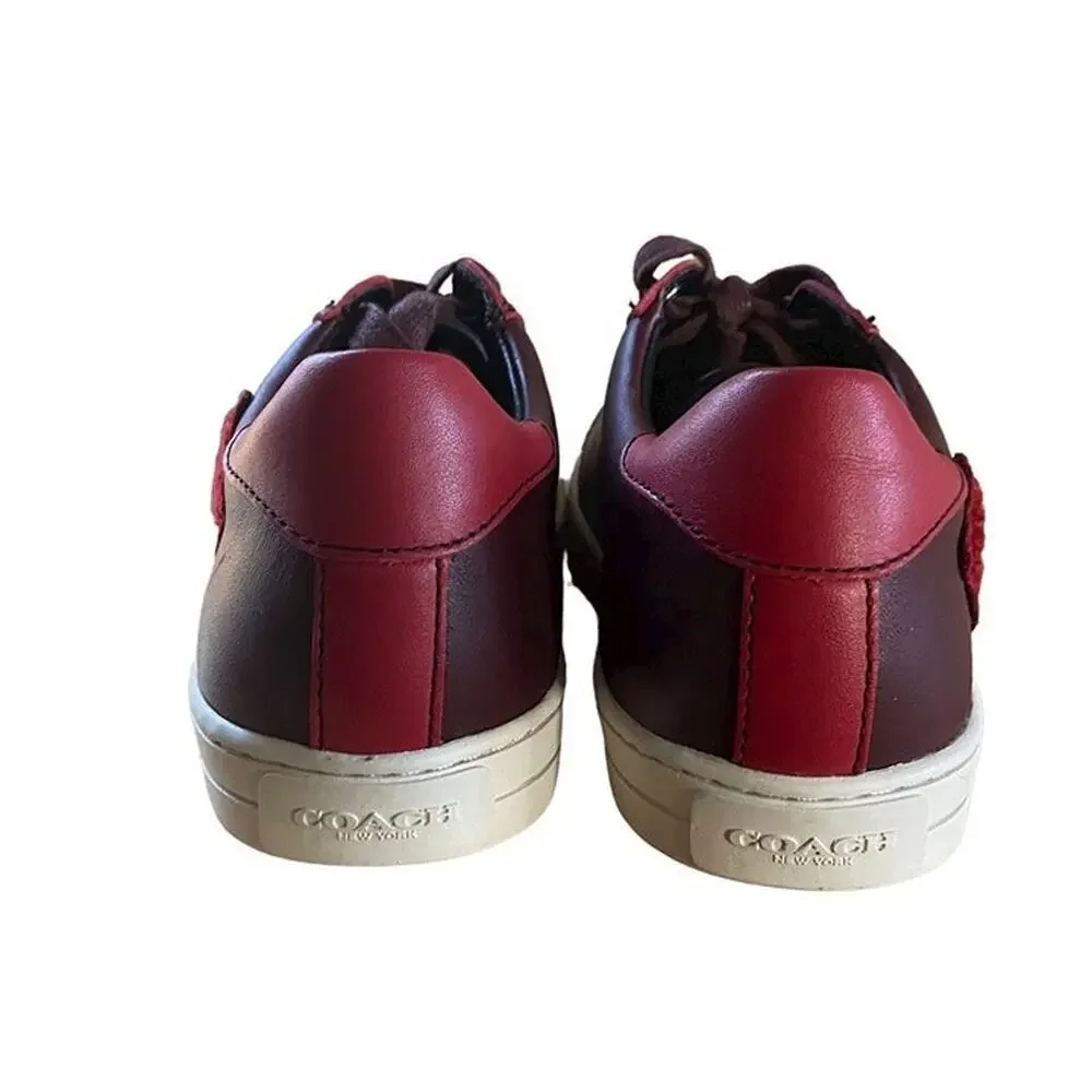 Coach CitySole Patchwork Red Star Patch Black Leather Sneaker Women's 5B Low Top